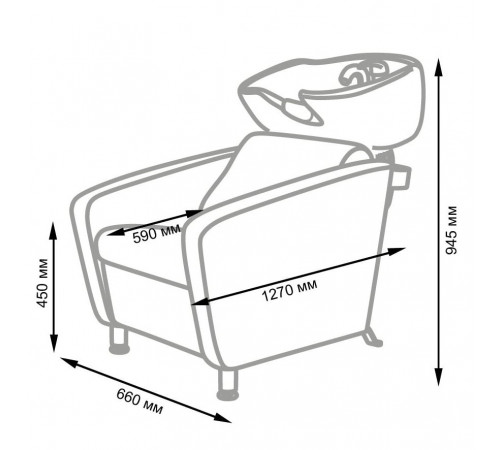 Парикмахерская мойка МД-123 без регулировки ножной части