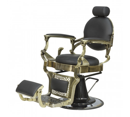 Кресло мужское барбер Ричард полированный каркас медного цвета