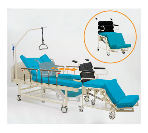 MET INTEGRA Механическая функциональная медицинская кровать с интегрированным креслом-каталкой