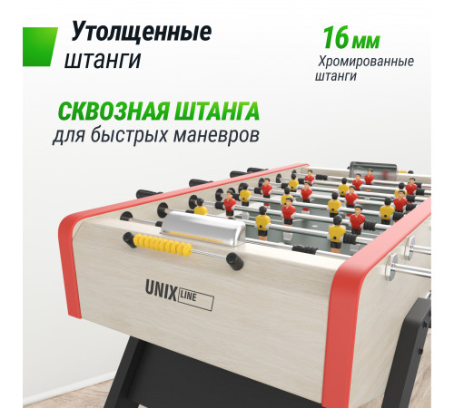 Игровой стол UNIX Line Футбол - Кикер (140х70см) Light Wood