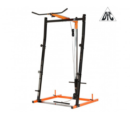 Стойка под штангу и тяга сверху DFC черный/оранж. (три короба)